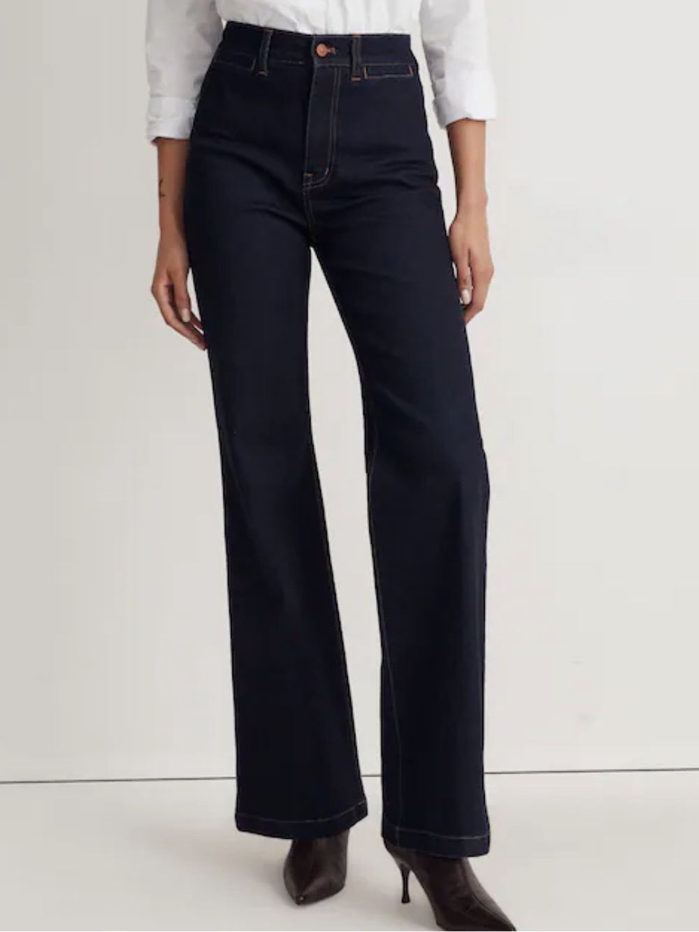 Madewell NWT Dark Blue Wide-Leg High-Rise Jeans